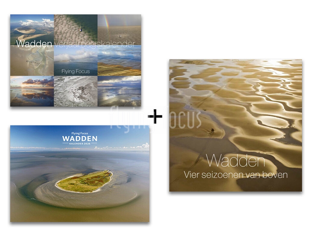 Wadden vier seizoenen van boven + Waddenkalender + Wadden verjaardagskalender