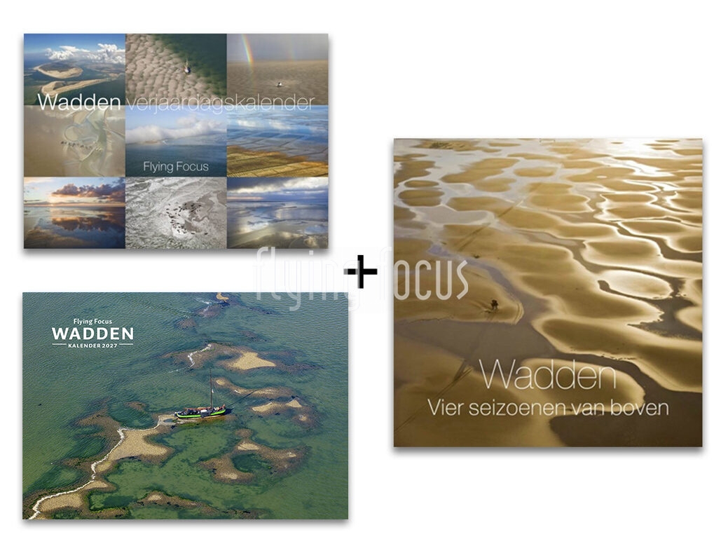 Wadden vier seizoenen van boven + Waddenkalender + Wadden verjaardagskalender